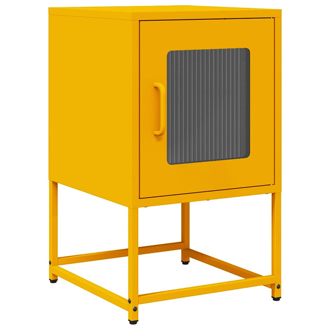 Comodino Giallo Senape 36x39x60,5 cm Acciaio Laminato a Freddo
