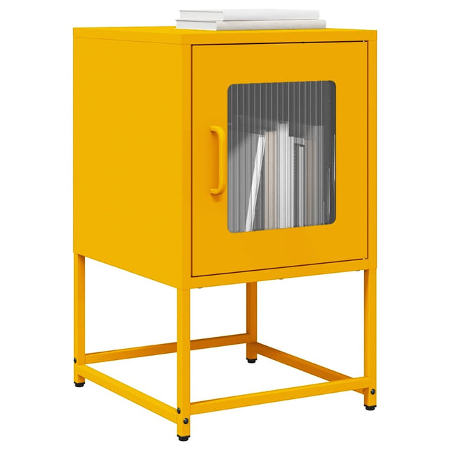 Comodino Giallo Senape 36x39x60,5 cm Acciaio Laminato a Freddo