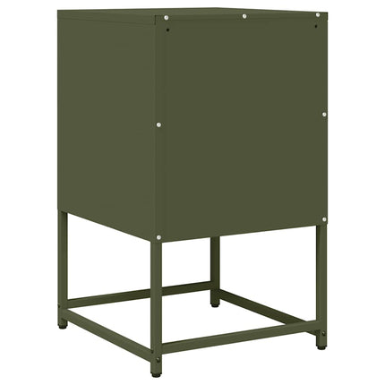 Comodino Verde Oliva 36x39x60,5 cm in Acciaio Laminato a Freddo