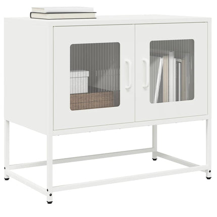 Mobile TV Bianco 68x39x60,5 cm in Acciaio Laminato a Freddo