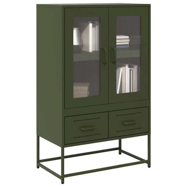 Credenza Verde Oliva 68x39x111,5 cm in Acciaio