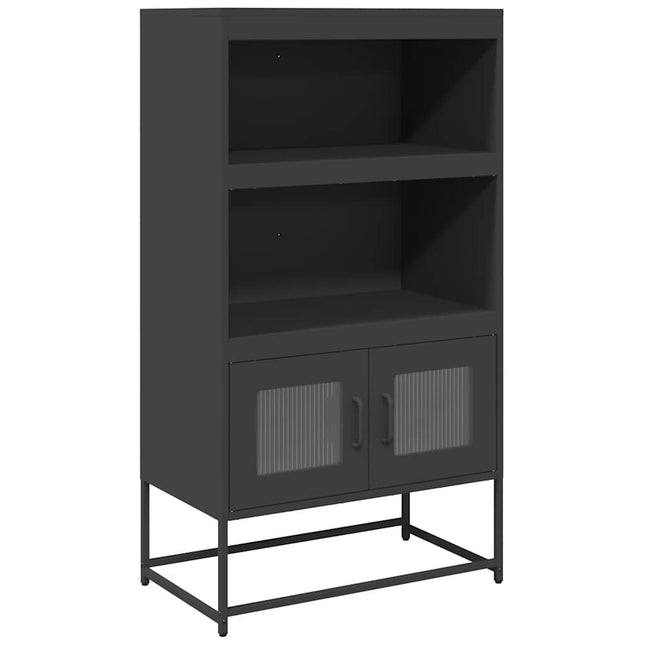 Credenza Nera 68x39x123 cm in Acciaio