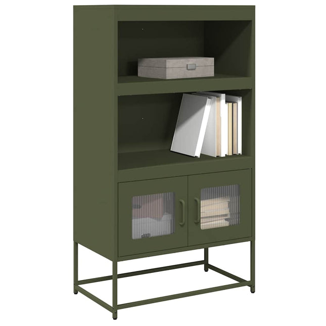Credenza Verde Oliva 68x39x123 cm in Acciaio