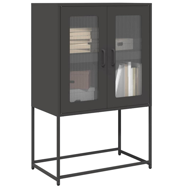 Credenza Nera 68x39x107 cm in Acciaio