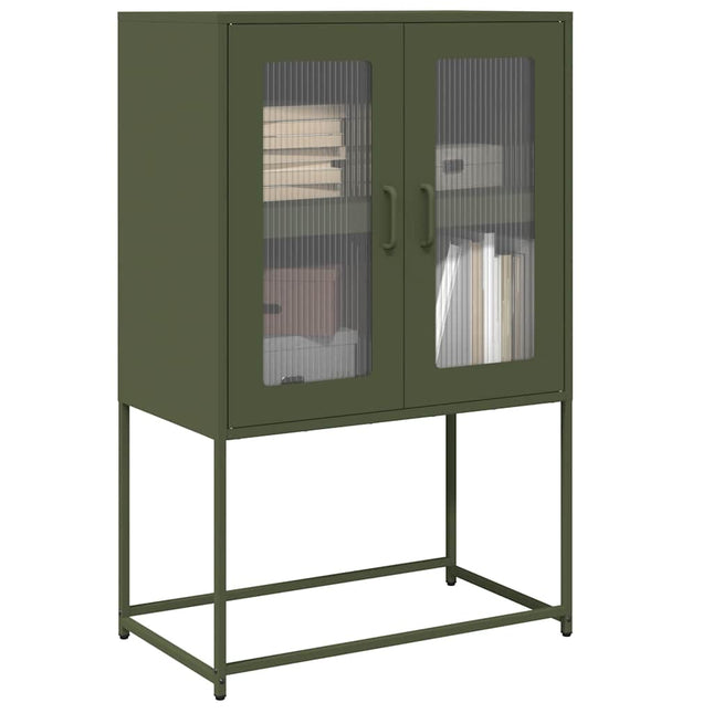 Credenza Verde Oliva 68x39x107 cm in Acciaio