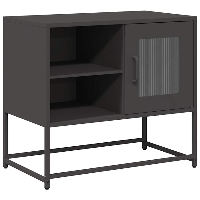 Mobile TV Nero 68x39x60,5 cm in Acciaio