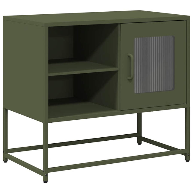 Mobile TV Verde Oliva 68x39x60,5 cm in Acciaio