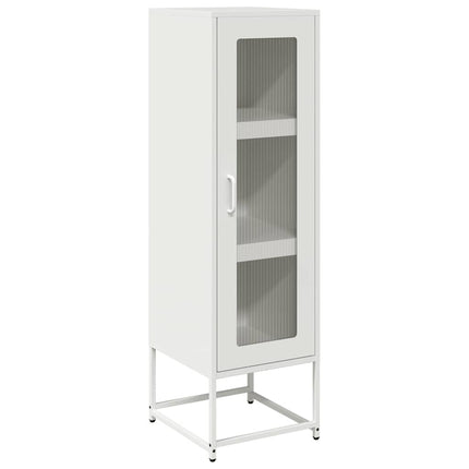 Credenza Bianca 36x39x123 cm Acciaio Laminato a Freddo