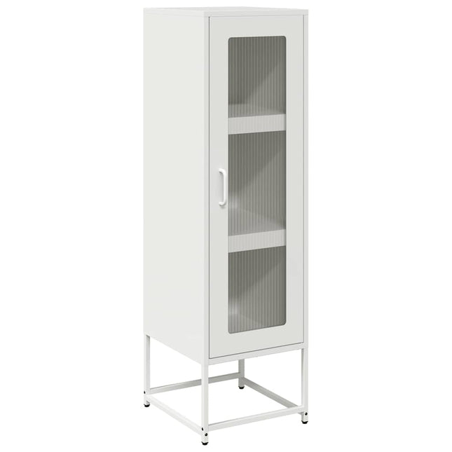 Credenza Bianca 36x39x123 cm Acciaio Laminato a Freddo