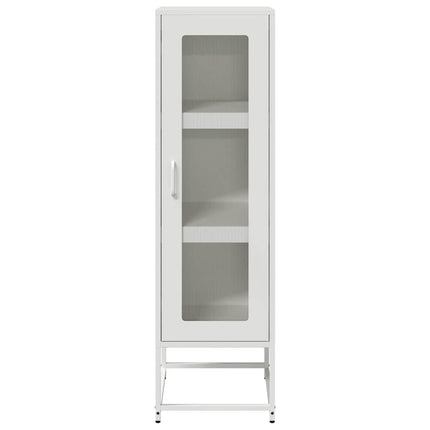 Credenza Bianca 36x39x123 cm Acciaio Laminato a Freddo