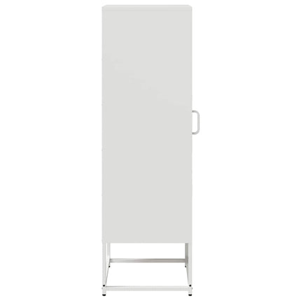 Credenza Bianca 36x39x123 cm Acciaio Laminato a Freddo