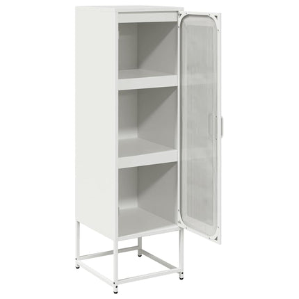 Credenza Bianca 36x39x123 cm Acciaio Laminato a Freddo