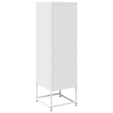 Credenza Bianca 36x39x123 cm Acciaio Laminato a Freddo