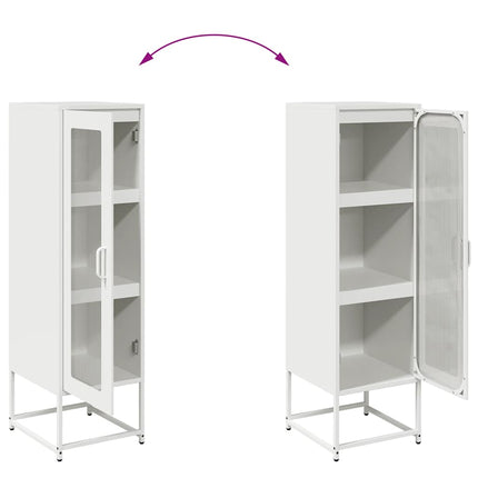 Credenza Bianca 36x39x123 cm Acciaio Laminato a Freddo