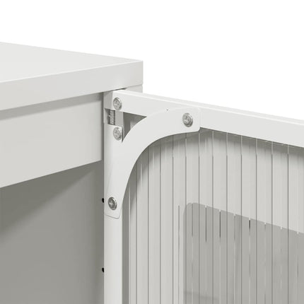 Credenza Bianca 36x39x123 cm Acciaio Laminato a Freddo