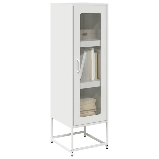 Credenza Bianca 36x39x123 cm Acciaio Laminato a Freddo