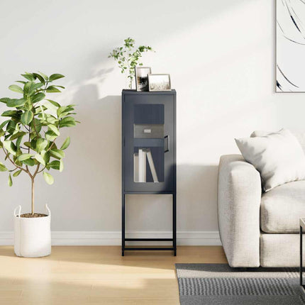 Credenza Antracite 36x39x107 cm in Acciaio Laminato a Freddo