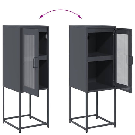 Credenza Antracite 36x39x107 cm in Acciaio Laminato a Freddo