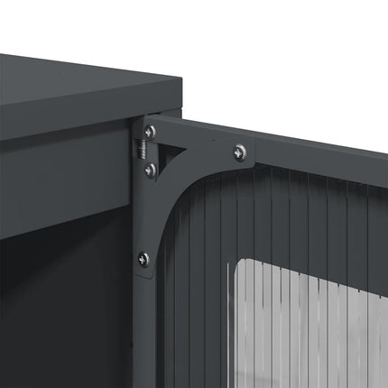 Credenza Antracite 36x39x107 cm in Acciaio Laminato a Freddo