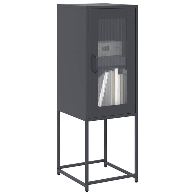 Credenza Antracite 36x39x107 cm in Acciaio Laminato a Freddo