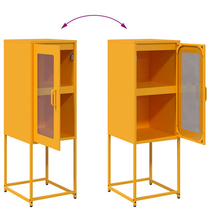 Credenza Giallo Senape 36x39x107 cm Acciaio Laminato a Freddo