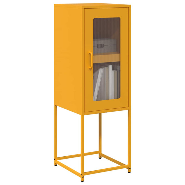 Credenza Giallo Senape 36x39x107 cm Acciaio Laminato a Freddo