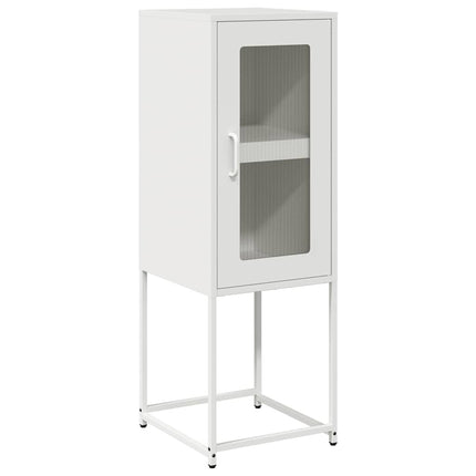 Credenza Bianca 36x39x107 cm in Acciaio Laminato a Freddo
