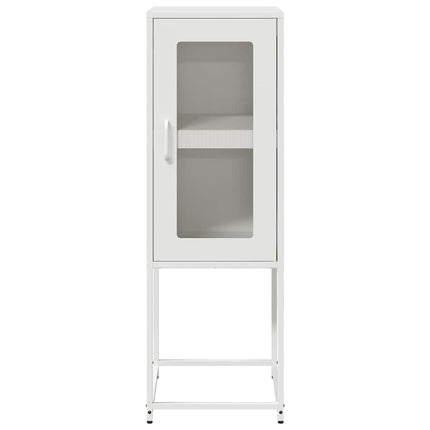 Credenza Bianca 36x39x107 cm in Acciaio Laminato a Freddo