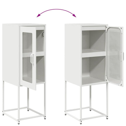 Credenza Bianca 36x39x107 cm in Acciaio Laminato a Freddo