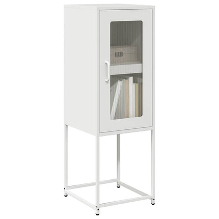 Credenza Bianca 36x39x107 cm in Acciaio Laminato a Freddo