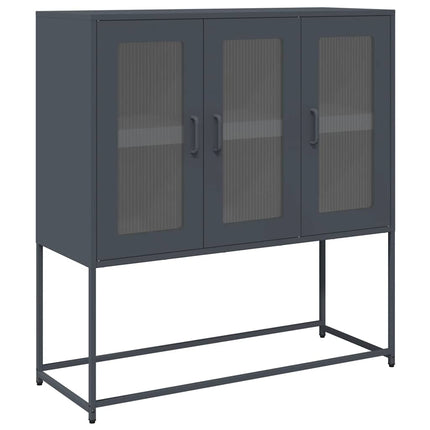 Credenza Antracite 100,5x39x107 cm in Acciaio Laminato a Freddo