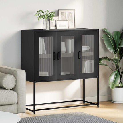 Credenza Antracite 100,5x39x107 cm in Acciaio Laminato a Freddo