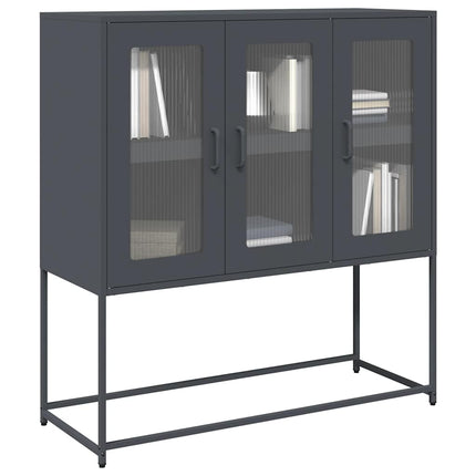 Credenza Antracite 100,5x39x107 cm in Acciaio Laminato a Freddo