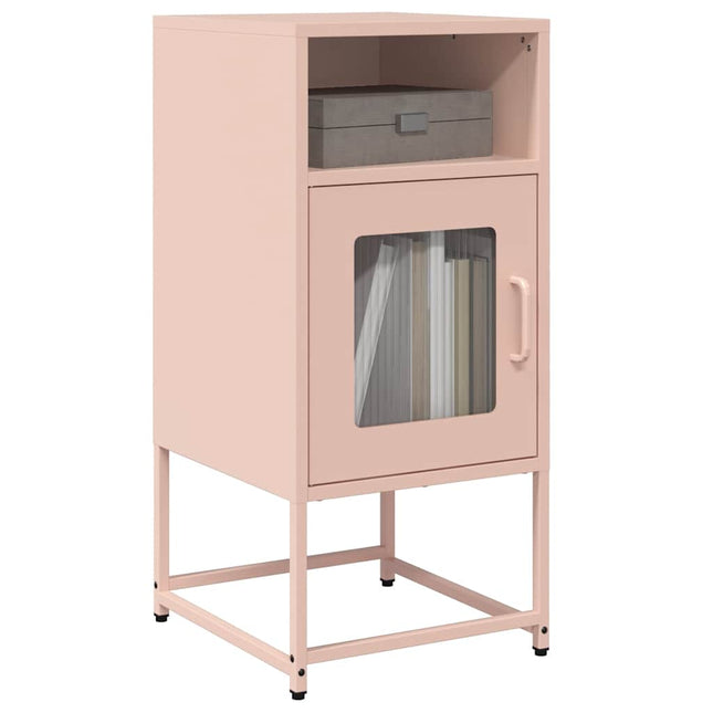 Comodino Rosa 36x39x78 cm in Acciaio Laminato a Freddo