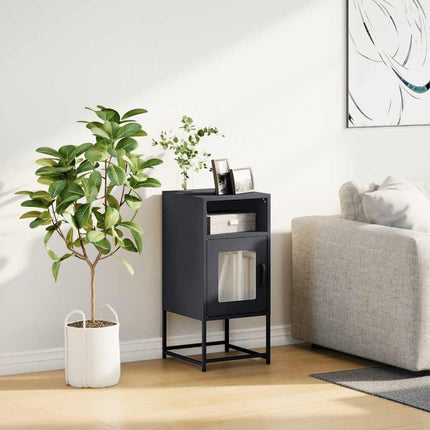 Comodino Antracite 36x39x78 cm in Acciaio Laminato a Freddo