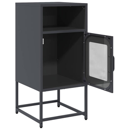 Comodino Antracite 36x39x78 cm in Acciaio Laminato a Freddo