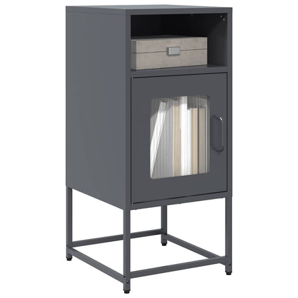 Comodino Antracite 36x39x78 cm in Acciaio Laminato a Freddo