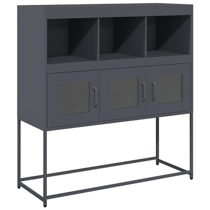 Credenza Antracite 100,5x39x107 cm in Acciaio Laminato a Freddo