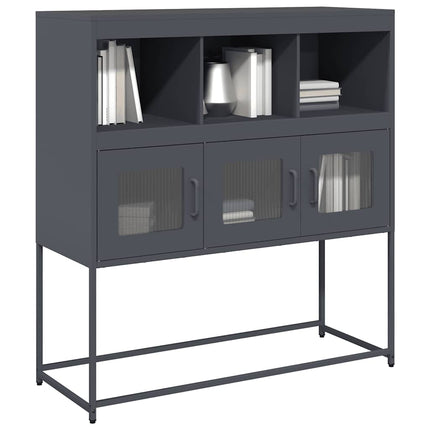 Credenza Antracite 100,5x39x107 cm in Acciaio Laminato a Freddo