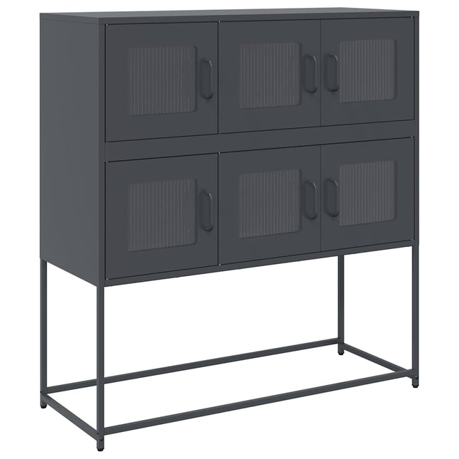 Credenza Antracite 100,5x39x107 cm in Acciaio Laminato a Freddo