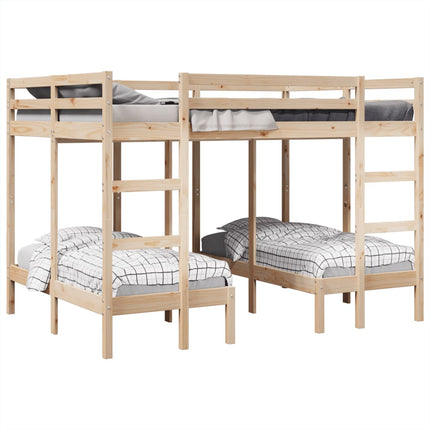Giroletto Castello Triplo 140x200/70x140cm Legno Massello Pino