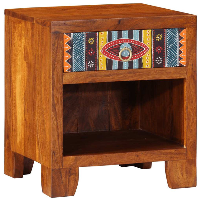 Comodino 40x35x45 cm in Legno Massello di Acacia