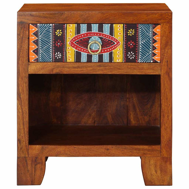 Comodino 40x35x45 cm in Legno Massello di Acacia