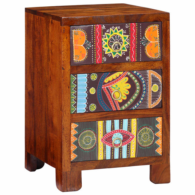 Comodino 40x40x60 cm in Legno Massello di Acacia