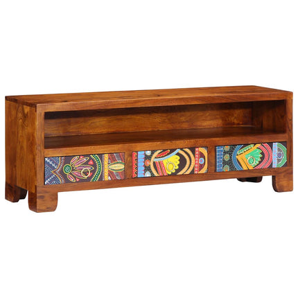 Mobile Porta TV Multicolore 110x30x40 Legno Massello di Acacia