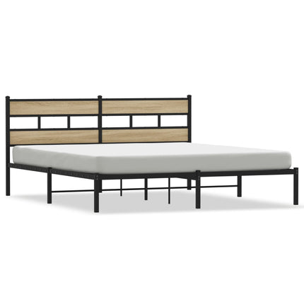 Giroletto senza Materaso in Metallo Rovere Sonoma 200x200 cm