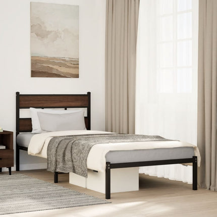 Giroletto senza Materasso con Testiera Rovere Marrone 107x203cm