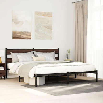 Giroletto senza Materasso con Testiera Rovere Marrone 180x200cm