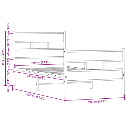 Giroletto senza Materasso con Testiera e Pediera 100x200 cm