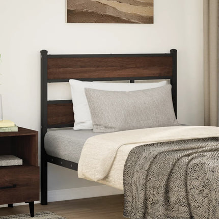Testiera Rovere Marrone 90 cm in Acciaio e Truciolato